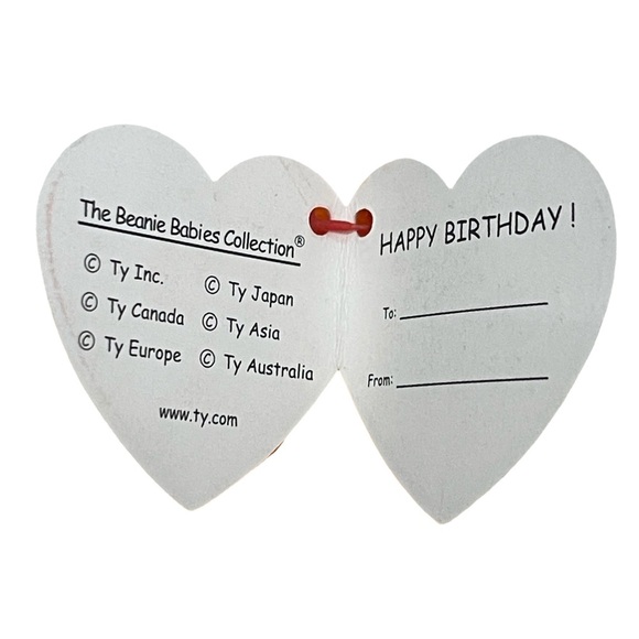 TY Beanie Baby - HAPPY BIRTHDAY the Bear ( Orange - w/ Present ) 7"...NEW - Picture 7 of 7